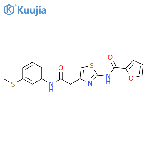 N-4-({3-(methylsulfanyl)phenylcarbamoyl}methyl)-1,3-thiazol-2-ylfuran-2-carboxamide structure