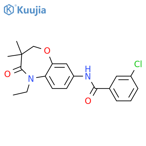 3-chloro-N-(5-ethyl-3,3-dimethyl-4-oxo-2,3,4,5-tetrahydro-1,5-benzoxazepin-8-yl)benzamide structure