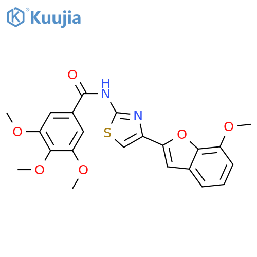 3,4,5-trimethoxy-N-4-(7-methoxy-1-benzofuran-2-yl)-1,3-thiazol-2-ylbenzamide structure