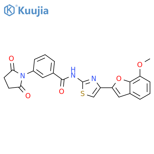 3-(2,5-dioxopyrrolidin-1-yl)-N-4-(7-methoxy-1-benzofuran-2-yl)-1,3-thiazol-2-ylbenzamide structure