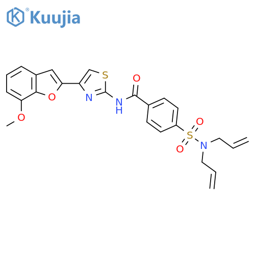 4-bis(prop-2-en-1-yl)sulfamoyl-N-4-(7-methoxy-1-benzofuran-2-yl)-1,3-thiazol-2-ylbenzamide structure