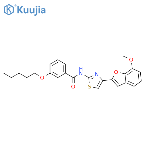 N-4-(7-methoxy-1-benzofuran-2-yl)-1,3-thiazol-2-yl-3-(pentyloxy)benzamide structure