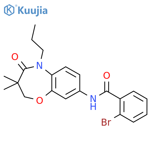 2-bromo-N-(3,3-dimethyl-4-oxo-5-propyl-2,3,4,5-tetrahydro-1,5-benzoxazepin-8-yl)benzamide structure