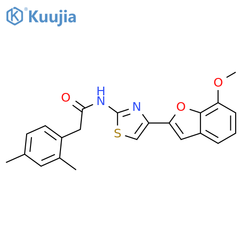 2-(2,4-dimethylphenyl)-N-4-(7-methoxy-1-benzofuran-2-yl)-1,3-thiazol-2-ylacetamide structure