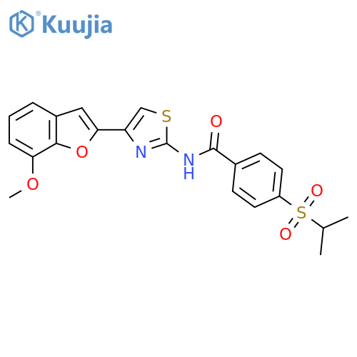 N-4-(7-methoxy-1-benzofuran-2-yl)-1,3-thiazol-2-yl-4-(propane-2-sulfonyl)benzamide structure