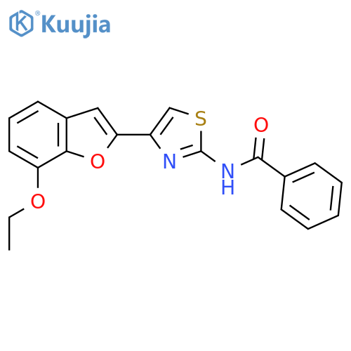 N-4-(7-ethoxy-1-benzofuran-2-yl)-1,3-thiazol-2-ylbenzamide structure