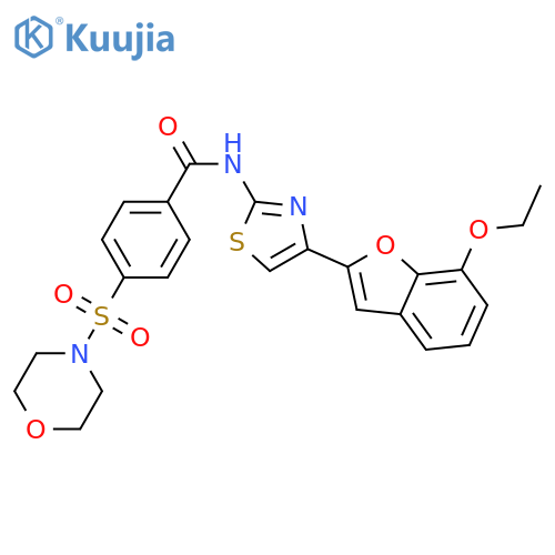 N-4-(7-ethoxy-1-benzofuran-2-yl)-1,3-thiazol-2-yl-4-(morpholine-4-sulfonyl)benzamide structure