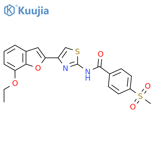 N-4-(7-ethoxy-1-benzofuran-2-yl)-1,3-thiazol-2-yl-4-methanesulfonylbenzamide structure
