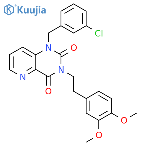 1-(3-chlorophenyl)methyl-3-2-(3,4-dimethoxyphenyl)ethyl-1H,2H,3H,4H-pyrido3,2-dpyrimidine-2,4-dione structure