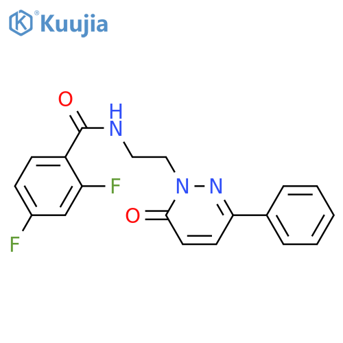 2,4-difluoro-N-2-(6-oxo-3-phenyl-1,6-dihydropyridazin-1-yl)ethylbenzamide structure