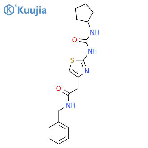 N-benzyl-2-{2-(cyclopentylcarbamoyl)amino-1,3-thiazol-4-yl}acetamide structure