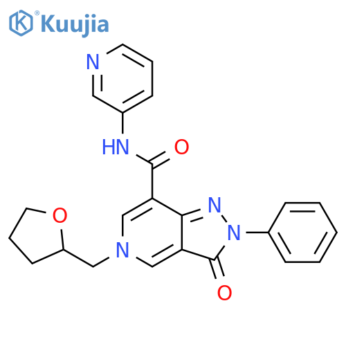 3-oxo-5-(oxolan-2-yl)methyl-2-phenyl-N-(pyridin-3-yl)-2H,3H,5H-pyrazolo4,3-cpyridine-7-carboxamide structure