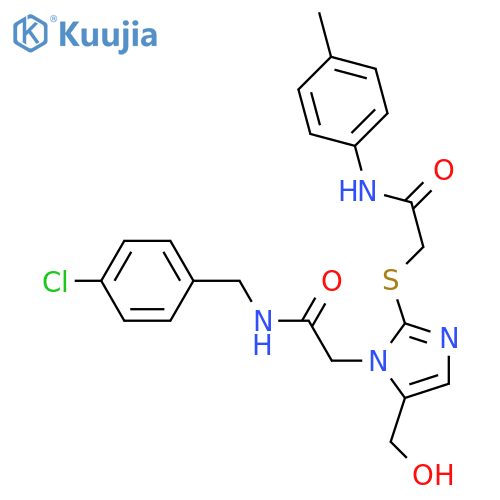 2-{1-({(4-chlorophenyl)methylcarbamoyl}methyl)-5-(hydroxymethyl)-1H-imidazol-2-ylsulfanyl}-N-(4-methylphenyl)acetamide structure