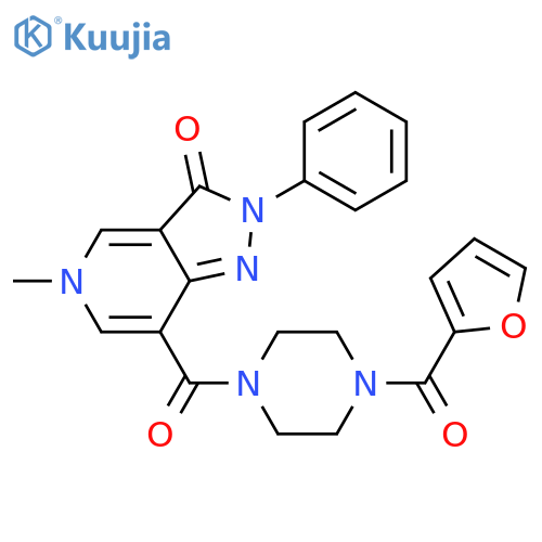 7-4-(furan-2-carbonyl)piperazine-1-carbonyl-5-methyl-2-phenyl-2H,3H,5H-pyrazolo4,3-cpyridin-3-one structure
