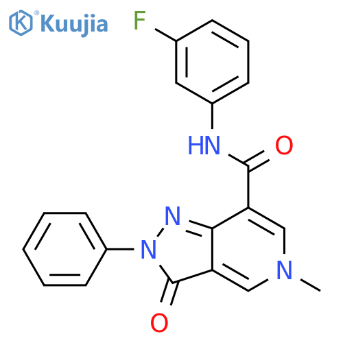 N-(3-fluorophenyl)-5-methyl-3-oxo-2-phenyl-2H,3H,5H-pyrazolo4,3-cpyridine-7-carboxamide structure