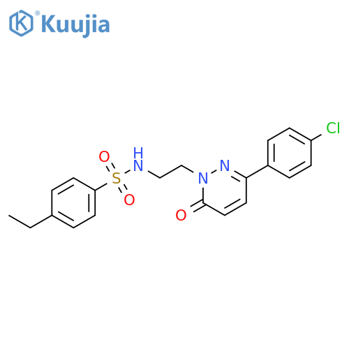 N-{2-3-(4-chlorophenyl)-6-oxo-1,6-dihydropyridazin-1-ylethyl}-4-ethylbenzene-1-sulfonamide structure