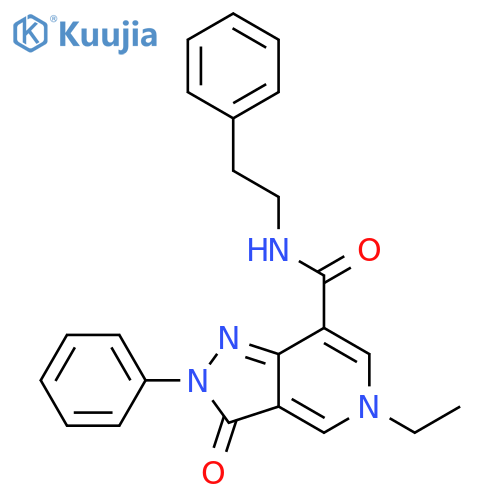 5-ethyl-3-oxo-2-phenyl-N-(2-phenylethyl)-2H,3H,5H-pyrazolo4,3-cpyridine-7-carboxamide structure