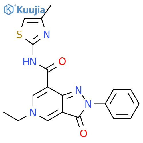 5-ethyl-N-(4-methyl-1,3-thiazol-2-yl)-3-oxo-2-phenyl-2H,3H,5H-pyrazolo4,3-cpyridine-7-carboxamide structure