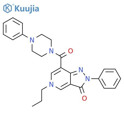 2-phenyl-7-(4-phenylpiperazine-1-carbonyl)-5-propyl-2H,3H,5H-pyrazolo4,3-cpyridin-3-one structure
