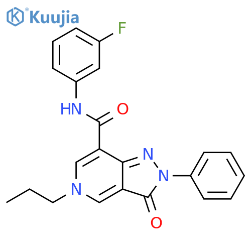 N-(3-fluorophenyl)-3-oxo-2-phenyl-5-propyl-2H,3H,5H-pyrazolo4,3-cpyridine-7-carboxamide structure