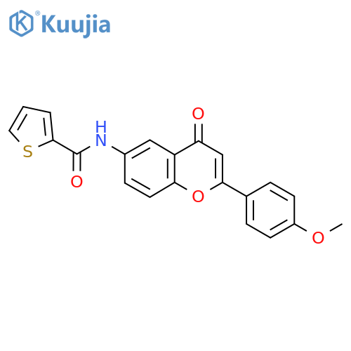 N-2-(4-methoxyphenyl)-4-oxo-4H-chromen-6-ylthiophene-2-carboxamide structure