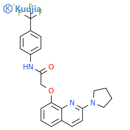 2-{2-(pyrrolidin-1-yl)quinolin-8-yloxy}-N-4-(trifluoromethyl)phenylacetamide structure