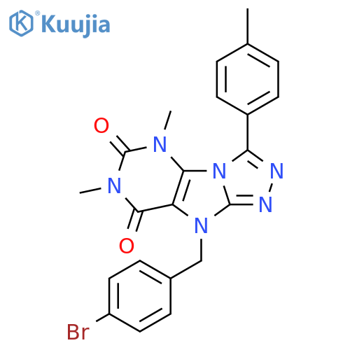 9-(4-bromophenyl)methyl-5,7-dimethyl-3-(4-methylphenyl)-5H,6H,7H,8H,9H-1,2,4triazolo3,4-hpurine-6,8-dione structure