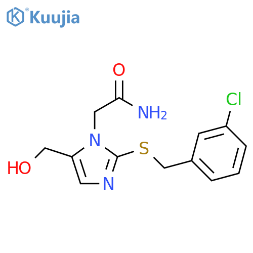 2-(2-{(3-chlorophenyl)methylsulfanyl}-5-(hydroxymethyl)-1H-imidazol-1-yl)acetamide structure