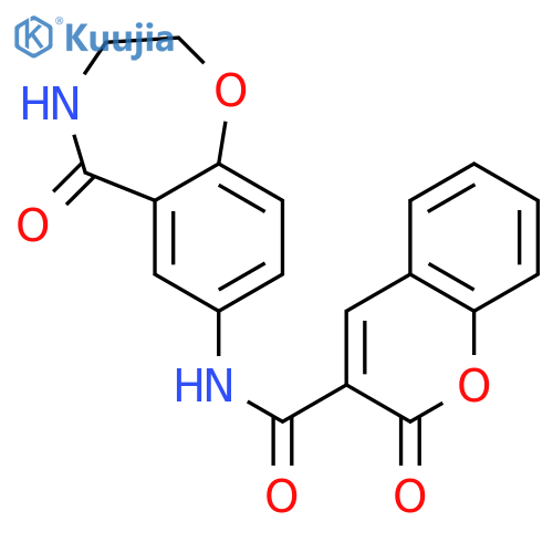 2-oxo-N-(5-oxo-2,3,4,5-tetrahydro-1,4-benzoxazepin-7-yl)-2H-chromene-3-carboxamide structure