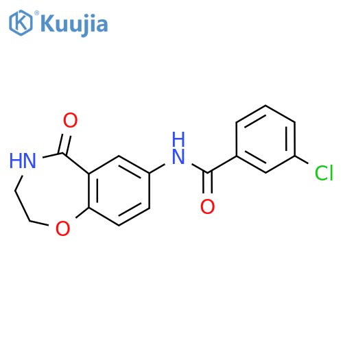 3-chloro-N-(5-oxo-2,3,4,5-tetrahydro-1,4-benzoxazepin-7-yl)benzamide structure