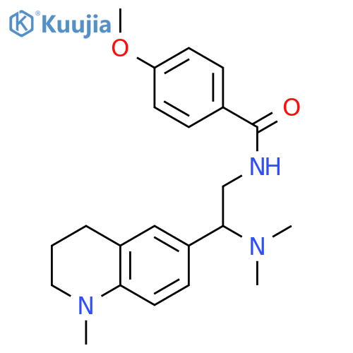 N-2-(dimethylamino)-2-(1-methyl-1,2,3,4-tetrahydroquinolin-6-yl)ethyl-4-methoxybenzamide structure