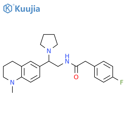 2-(4-fluorophenyl)-N-2-(1-methyl-1,2,3,4-tetrahydroquinolin-6-yl)-2-(pyrrolidin-1-yl)ethylacetamide structure