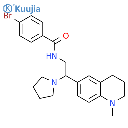 4-bromo-N-2-(1-methyl-1,2,3,4-tetrahydroquinolin-6-yl)-2-(pyrrolidin-1-yl)ethylbenzamide structure