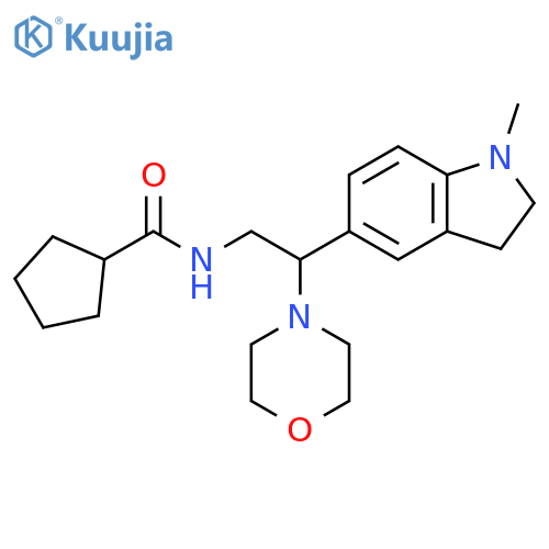 N-2-(1-methyl-2,3-dihydro-1H-indol-5-yl)-2-(morpholin-4-yl)ethylcyclopentanecarboxamide structure