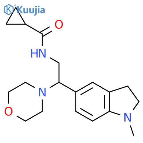 N-2-(1-methyl-2,3-dihydro-1H-indol-5-yl)-2-(morpholin-4-yl)ethylcyclopropanecarboxamide structure