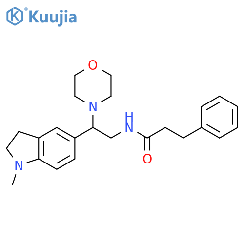 N-2-(1-methyl-2,3-dihydro-1H-indol-5-yl)-2-(morpholin-4-yl)ethyl-3-phenylpropanamide structure