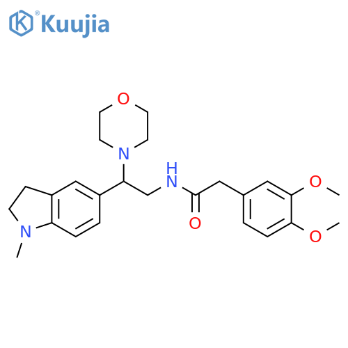 2-(3,4-dimethoxyphenyl)-N-2-(1-methyl-2,3-dihydro-1H-indol-5-yl)-2-(morpholin-4-yl)ethylacetamide structure