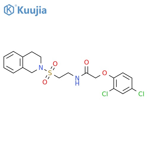 2-(2,4-dichlorophenoxy)-N-2-(1,2,3,4-tetrahydroisoquinoline-2-sulfonyl)ethylacetamide structure