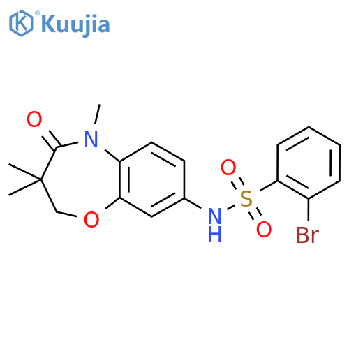 2-bromo-N-(3,3,5-trimethyl-4-oxo-2,3,4,5-tetrahydro-1,5-benzoxazepin-8-yl)benzene-1-sulfonamide structure