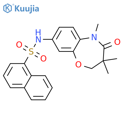N-(3,3,5-trimethyl-4-oxo-2,3,4,5-tetrahydro-1,5-benzoxazepin-8-yl)naphthalene-1-sulfonamide structure