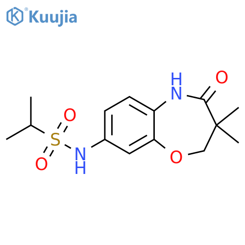 N-(3,3-dimethyl-4-oxo-2,3,4,5-tetrahydro-1,5-benzoxazepin-8-yl)propane-2-sulfonamide structure
