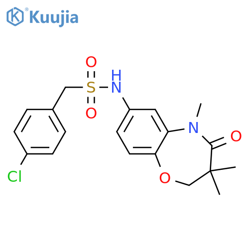 1-(4-chlorophenyl)-N-(3,3,5-trimethyl-4-oxo-2,3,4,5-tetrahydro-1,5-benzoxazepin-7-yl)methanesulfonamide structure