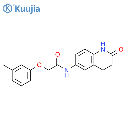 2-(3-methylphenoxy)-N-(2-oxo-1,2,3,4-tetrahydroquinolin-6-yl)acetamide structure
