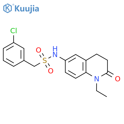 1-(3-chlorophenyl)-N-(1-ethyl-2-oxo-1,2,3,4-tetrahydroquinolin-6-yl)methanesulfonamide structure