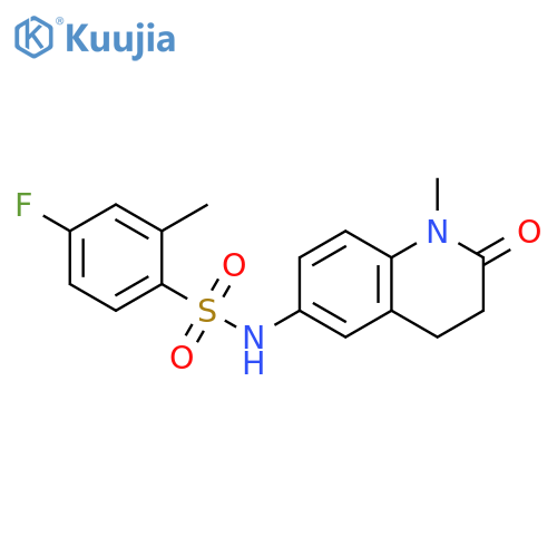 4-fluoro-2-methyl-N-(1-methyl-2-oxo-1,2,3,4-tetrahydroquinolin-6-yl)benzene-1-sulfonamide structure