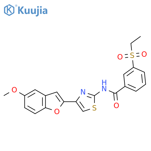 3-(ethanesulfonyl)-N-4-(5-methoxy-1-benzofuran-2-yl)-1,3-thiazol-2-ylbenzamide structure