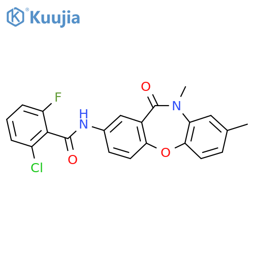 2-chloro-N-{6,9-dimethyl-10-oxo-2-oxa-9-azatricyclo9.4.0.0^{3,8}pentadeca-1(11),3(8),4,6,12,14-hexaen-13-yl}-6-fluorobenzamide structure