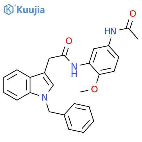 2-(1-benzyl-1H-indol-3-yl)-N-(5-acetamido-2-methoxyphenyl)acetamide structure