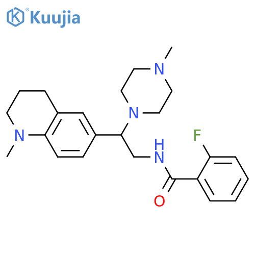 2-fluoro-N-2-(1-methyl-1,2,3,4-tetrahydroquinolin-6-yl)-2-(4-methylpiperazin-1-yl)ethylbenzamide structure