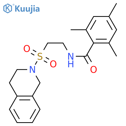2,4,6-trimethyl-N-2-(1,2,3,4-tetrahydroisoquinoline-2-sulfonyl)ethylbenzamide structure